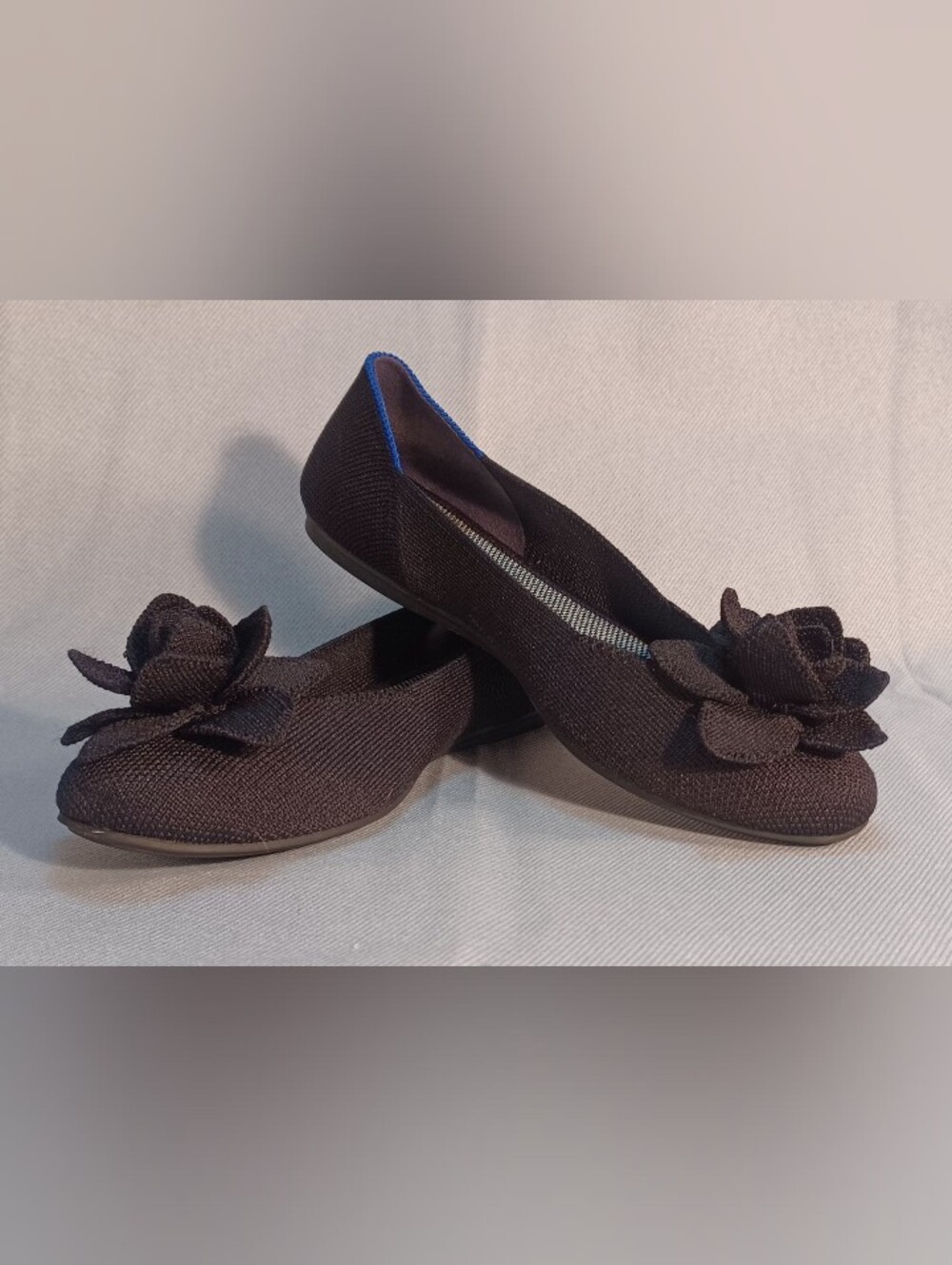 Rothy's The Petal Square Black Women's Ballet Flats Size 5